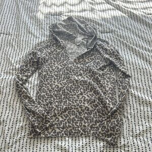 Blue Rain Gray and Cream Animal Print Hoodie